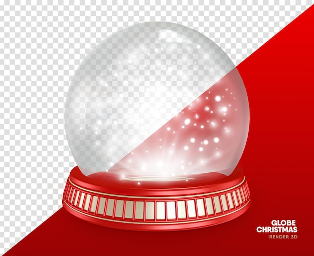 PSD decoração do globo de natal 3d render realista