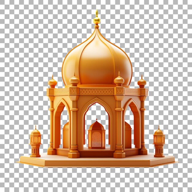 PSD decoração islâmica de ramadan kareem em fundo transparente