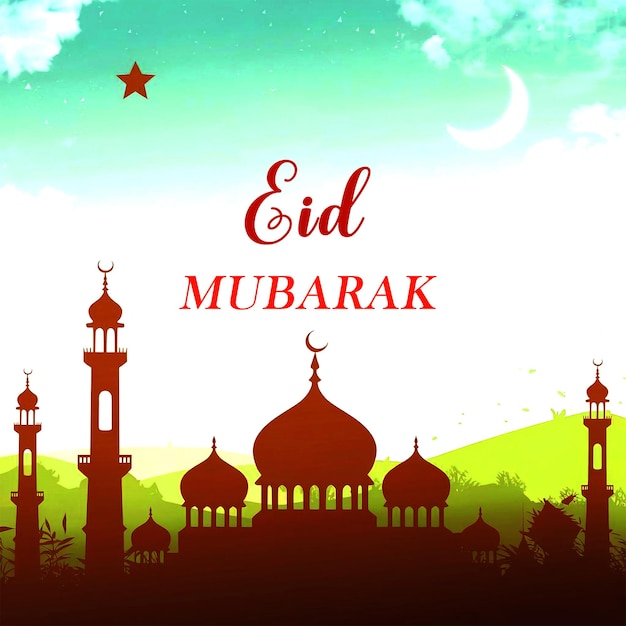 Decoração islâmica tradicional do festival de Eid Mubarak