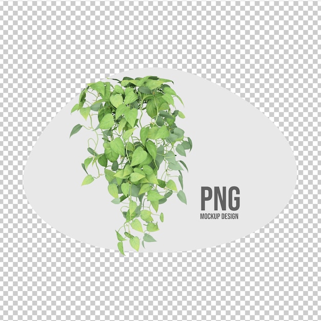 Decoração isolada de planta em vaso em renderização 3d