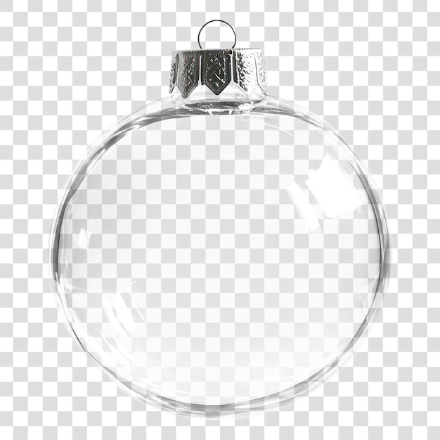 Decoración de adorno navideño de vidrio transparente de PNG