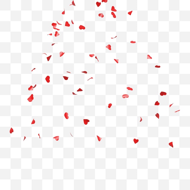 La decoración de la celebración del amor de confeti es transparente