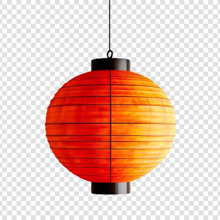 PSD decoración colgante de linterna de papel naranja iluminación de estilo asiático decoración del hogar