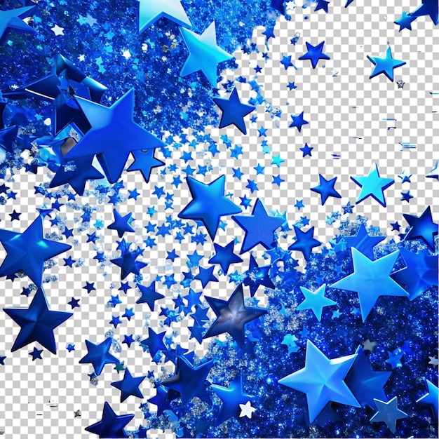PSD decoración de confeti de estrella azul y chispas