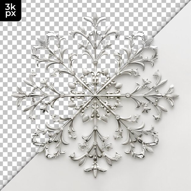 PSD decoración de copos de nieve aislados sobre un fondo transparente