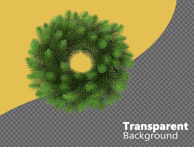 Decoración de coronas de Navidad sobre un fondo transparente