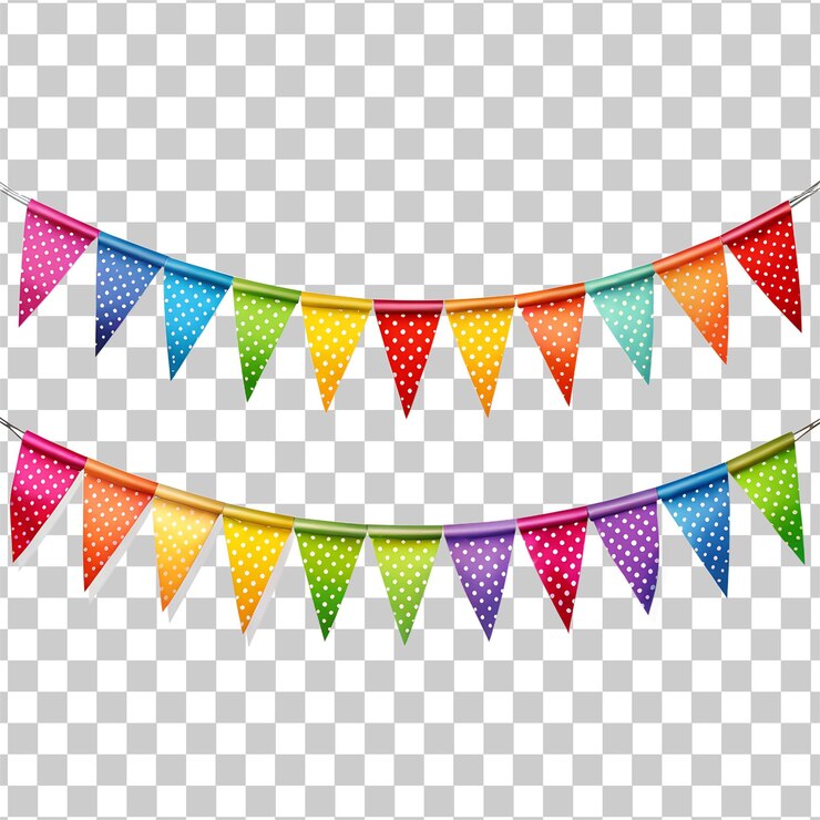 PSD decoración de cumpleaños aislada sobre un fondo transparente