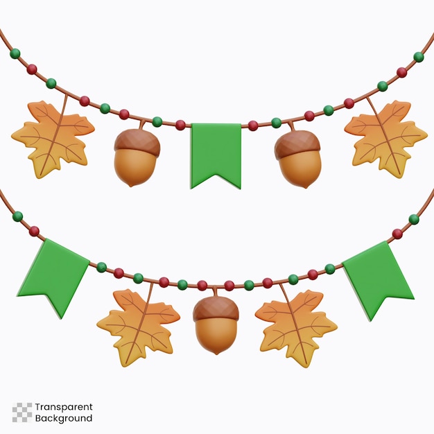 Decoración del Día de Acción de Gracias Ilustraciones de íconos en 3D