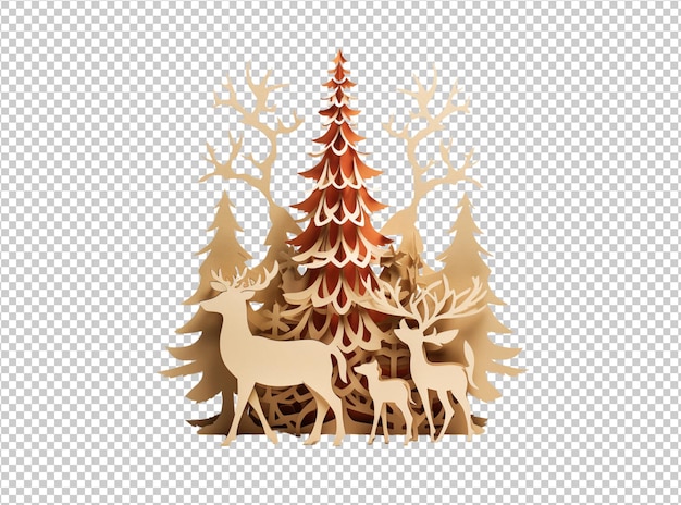 PSD decoración de elementos de navidad y feliz año nuevo