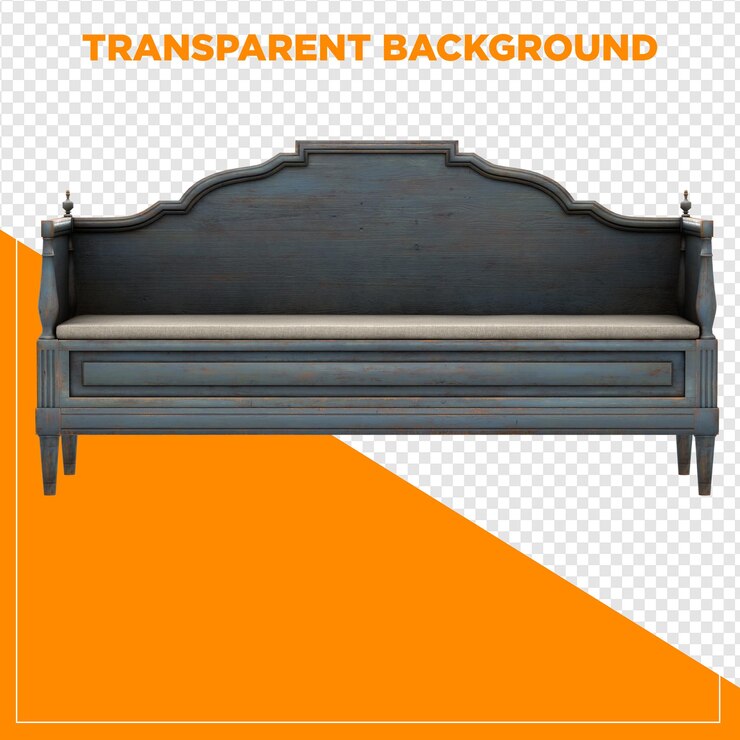 PSD decoración del hogar de sofá gris con fondo transparente