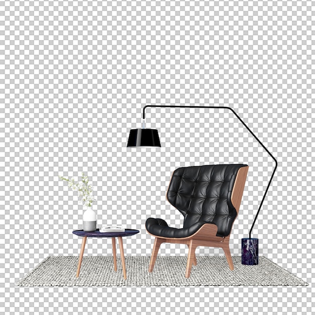 Decoración interior en render 3d