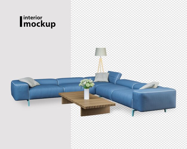 Decoración interior en render 3d
