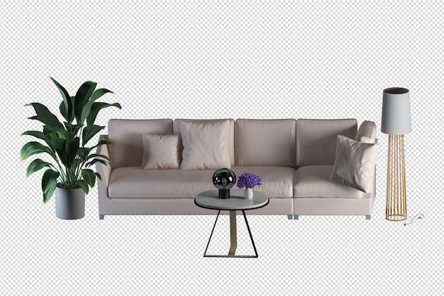 Decoración interior en render 3d