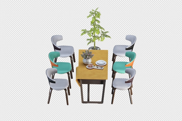 Decoración interior en render 3d