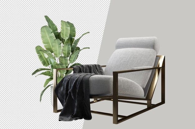 Decoración interior en render 3d