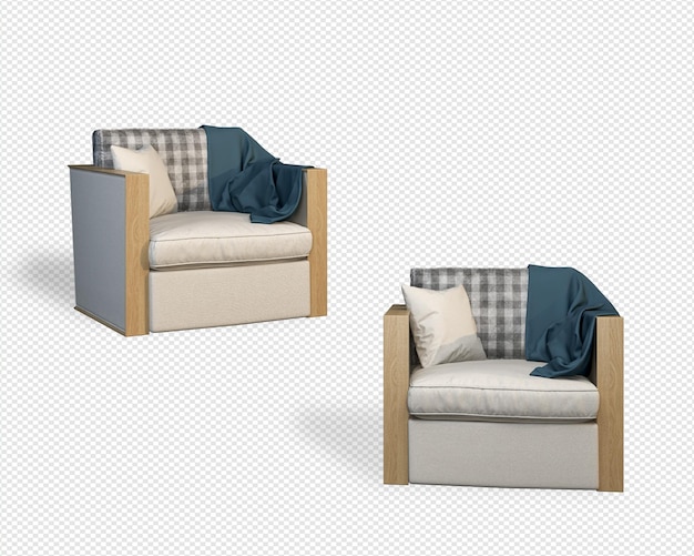 Decoración de interiores ambientada en 3d