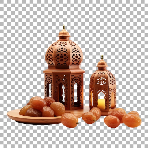 Decoración islámica de ramadan kareem en un fondo transparente