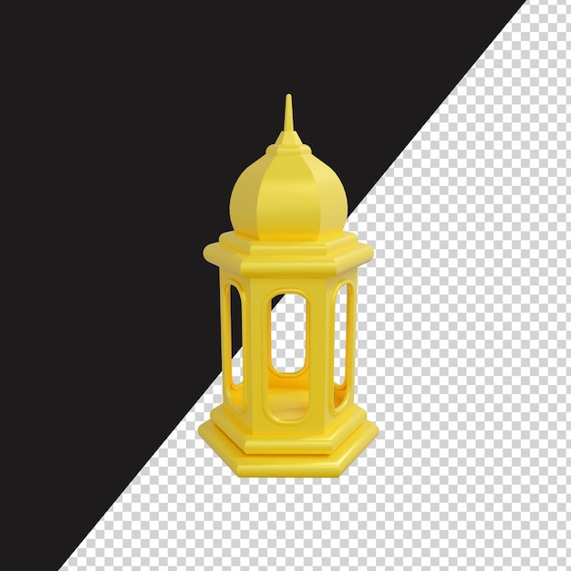 Decoración de lámpara de ramadán 3d aislada