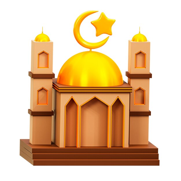 PSD decoración de la mezquita de ramadán ilustración en 3d