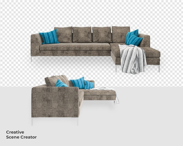 Decoración de muebles de sofá con diseño de estilo moderno.