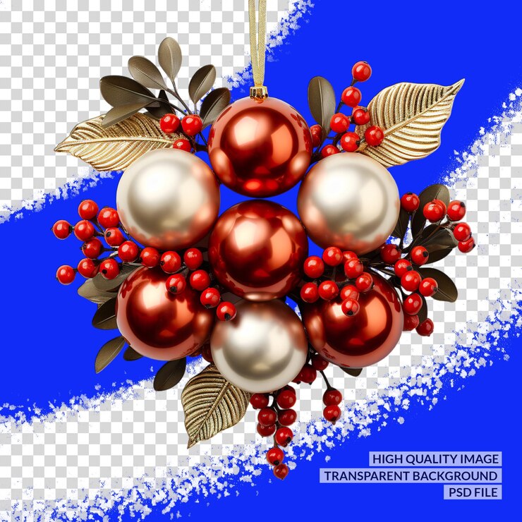 PSD decoración de navidad 3d png clippart trasfondo aislado transparente