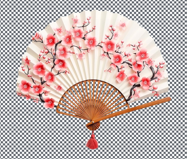 Decoración de pared de ventilador chino bonito aislado en fondo transparente