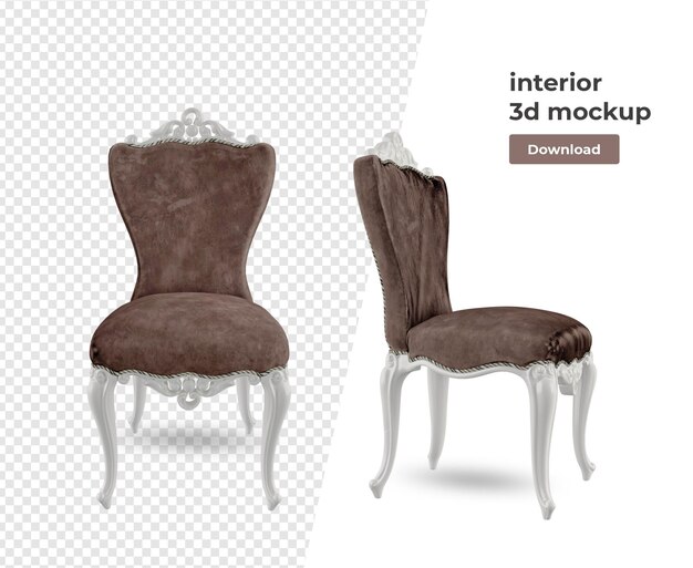 PSD decoración de la silla del sofá en representación 3d