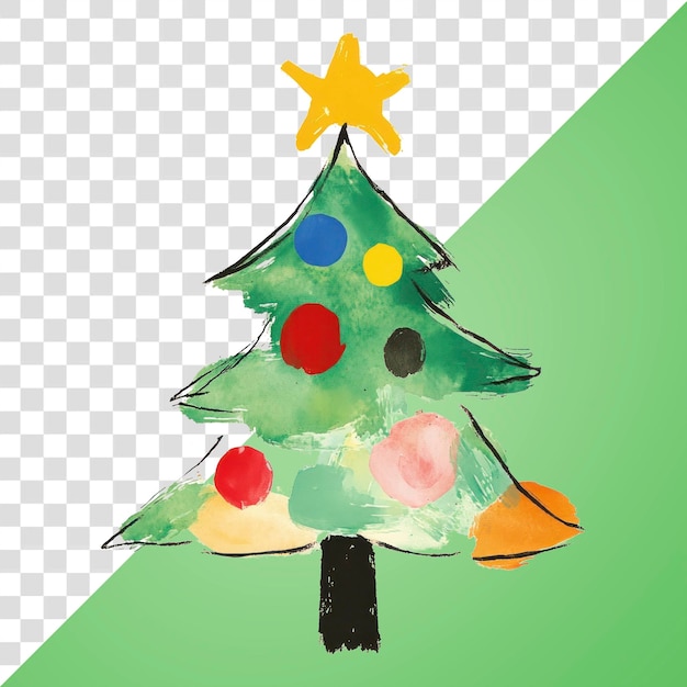 Decoraciones de árboles de Navidad de Papua Nueva Guinea Ilustración navideña colorida