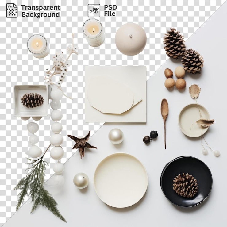 PSD decoraciones de artículos blancos de invierno objeto aislado sobre un fondo transparente