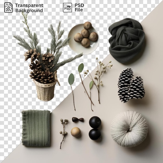 Decoraciones blancas de invierno Objeto aislado en un fondo transparente