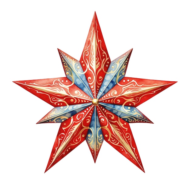 PSD decoraciones de estrellas para el evento navideño estilo de acuarela generado por ia