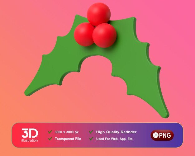 PSD decoraciones de navidad y año nuevo ángulo de hoja 3d png