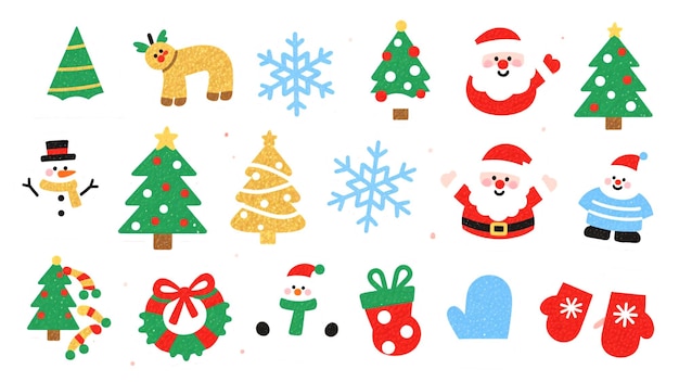 Decorações festivas de Natal e Ícones de Natal