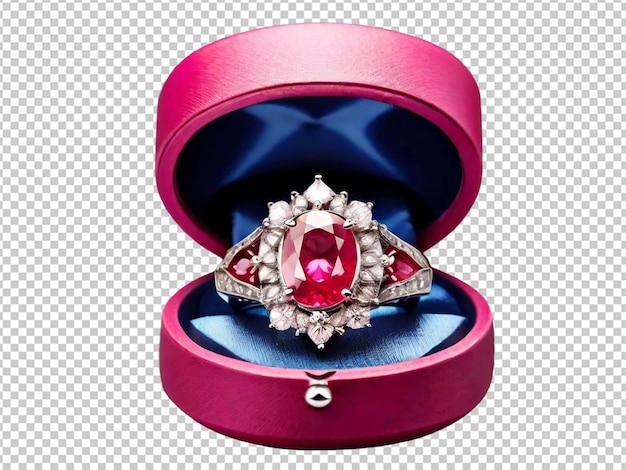 décoration d'une bague en rubis rose avec des diamants