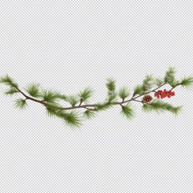 PSD décoration de la branche du pin de noël