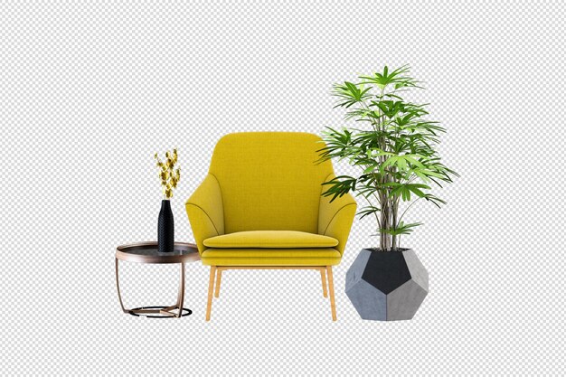 Décoration de canapé de meubles 3D avec un design de style moderne