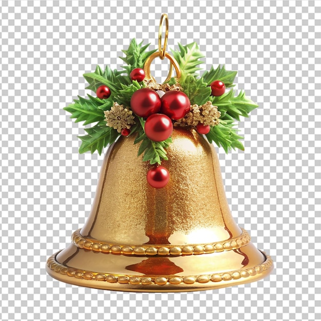 PSD décoration de cloche de noël sur fond transparent