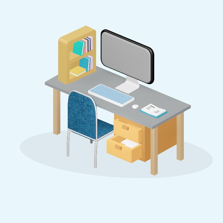 PSD décoration de la configuration du bureau