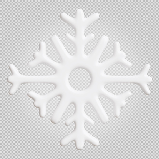 PSD décoration de flocon de neige blanc 3d