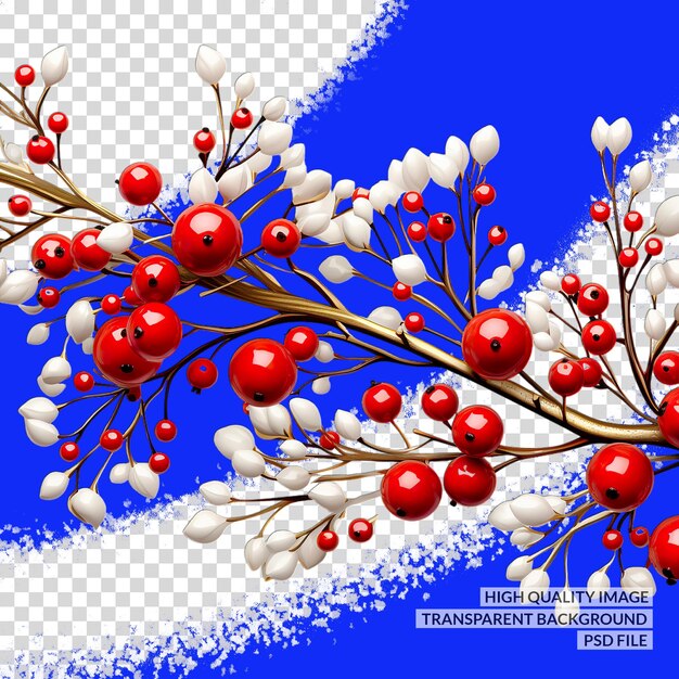 PSD décoration de noël 3d png clipart fond isolé transparent