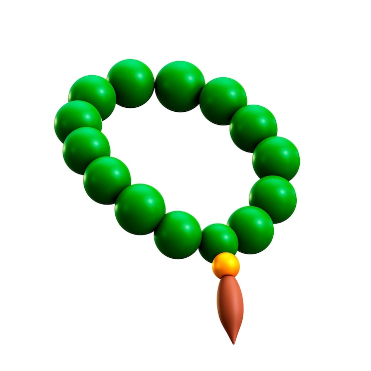 PSD décoration de tasbih ramadhan avec illustration 3d