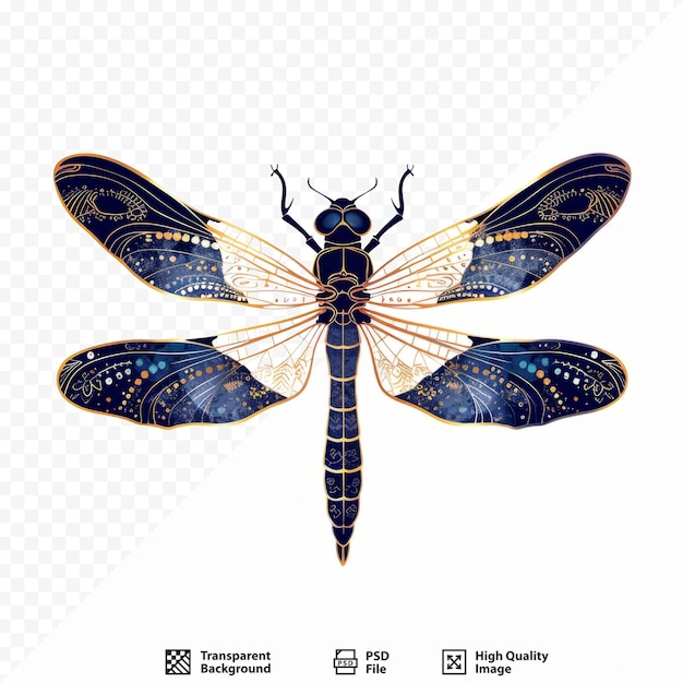 PSD decorativo de colores bonitas libélula siluetas de elementos vintage para su diseño