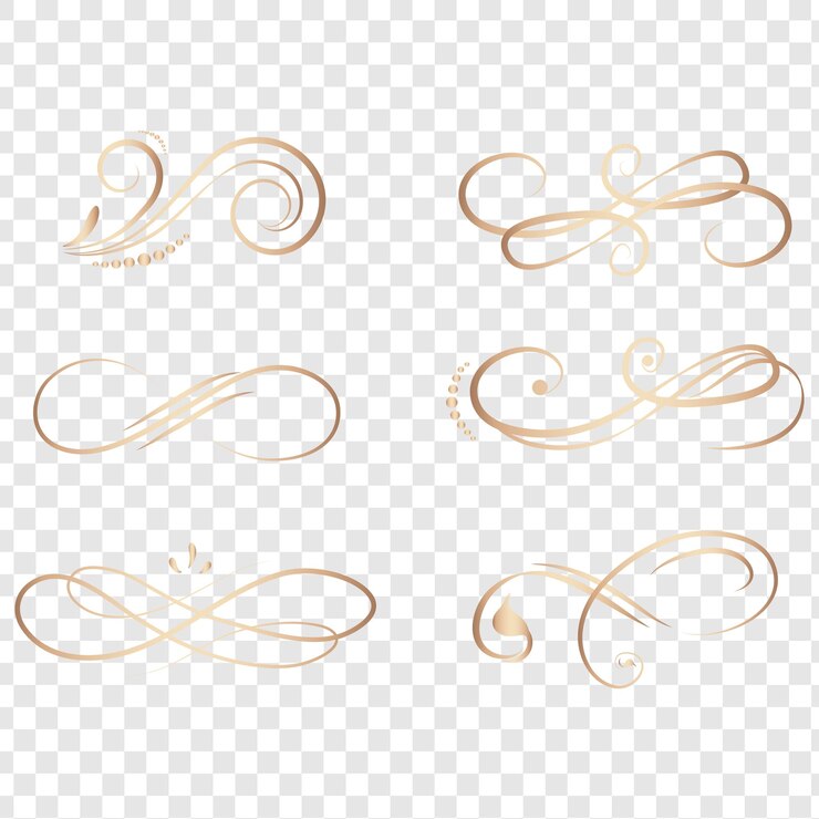 PSD decorativo em ouro isolado sobre fundo transparente