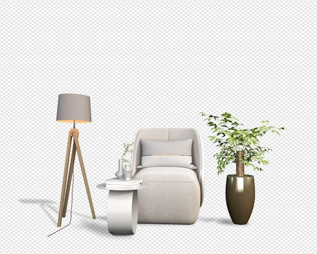 Decorazione d'interni ambientata in 3d