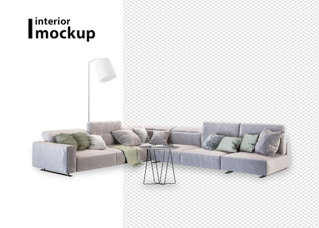 Decorazione d'interni ambientata in rendering 3d