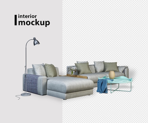Decorazione d'interni ambientata in rendering 3d