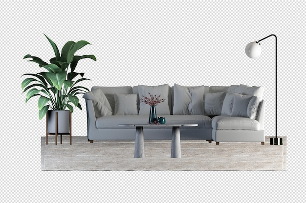 Decorazione d'interni ambientata in rendering 3d
