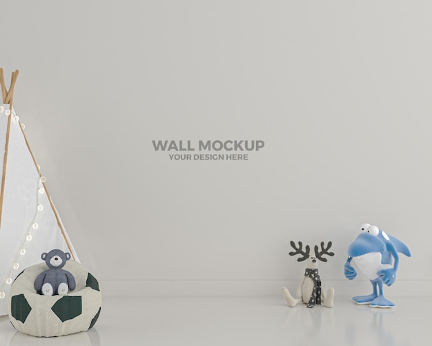 decorazione di mockup della parete della stanza dei bambini