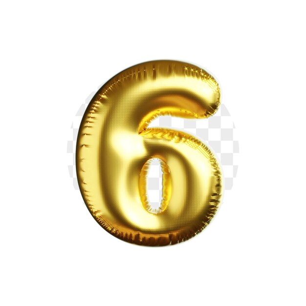 Decorazione di palloncino d'oro 6 forma icona 3D