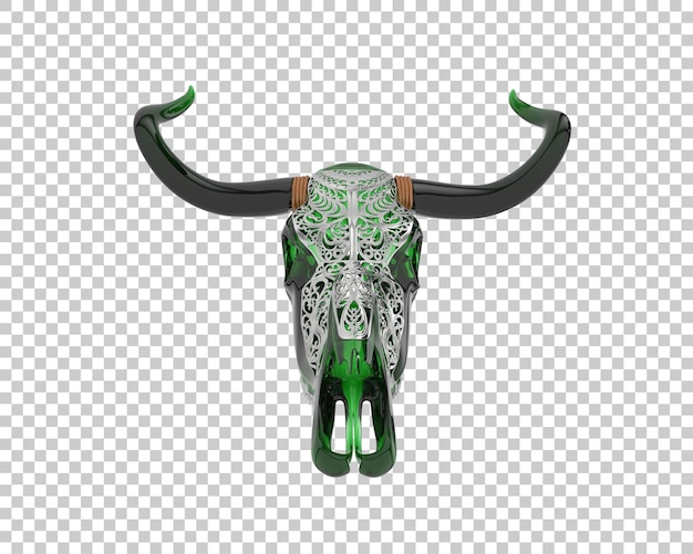 Decorazione di testa di mucca isolata su sfondo trasparente illustrazione di rendering 3D